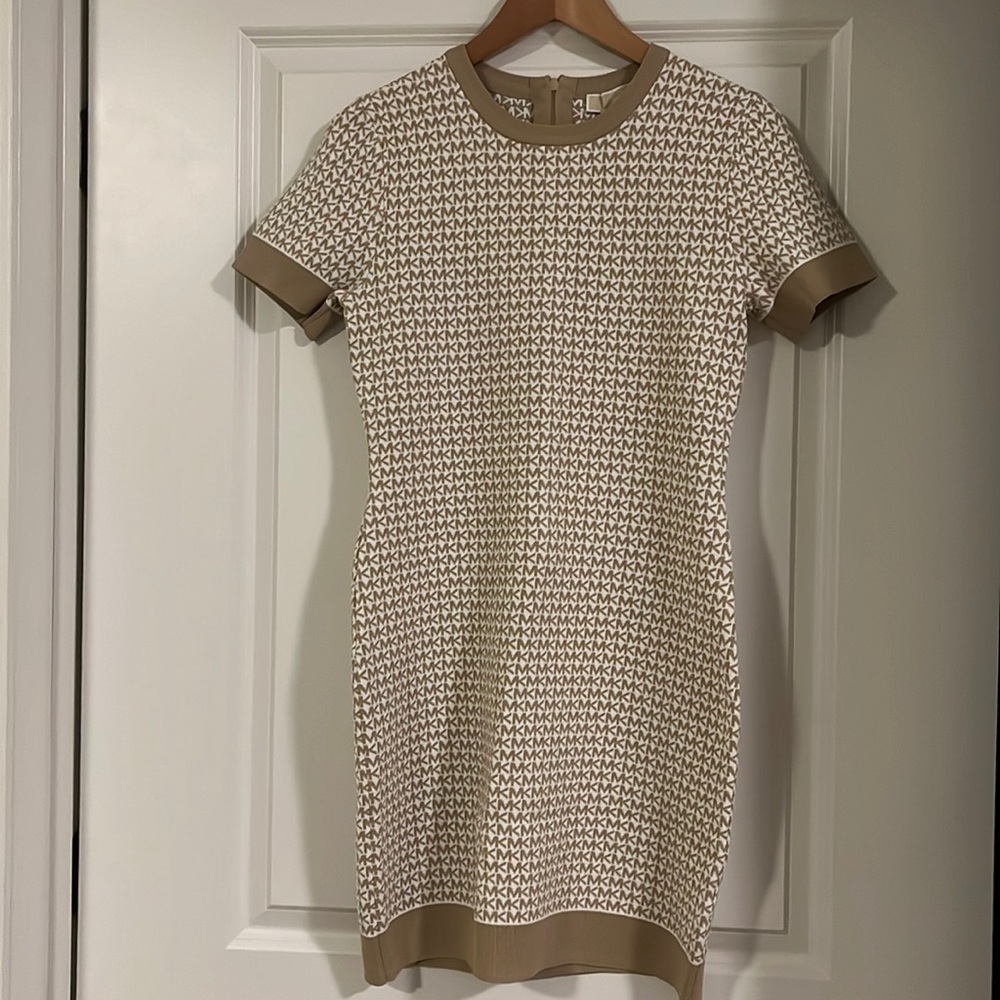 Michael Kors Tan and White Medium Dress